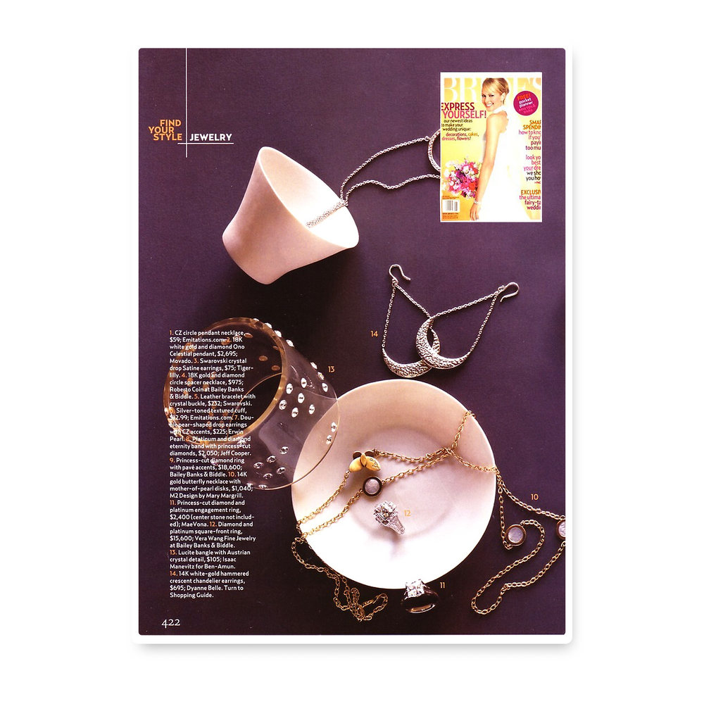 Brides Magazine : MARY MARGRILL Pendant necklaces and diamond rings