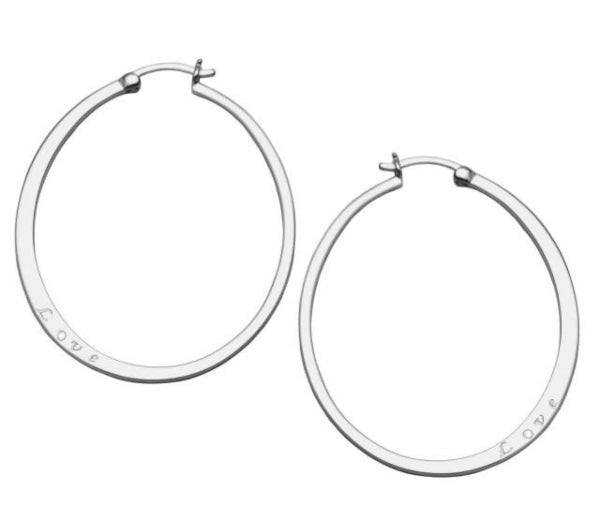 Love Hoop Earrings with Diamond Accent